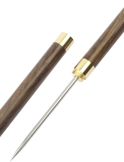 Stainless Steel Ice Pick, 9 inch Pick Tool with Safety Cover, Non-slip Wooden Handle Pick for Bars, Kitchen, Bartender Breaking Ice (M, Wood Color)