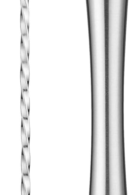 Stainless Steel Cocktail Muddler & Mixing Spoon Set — 10 Inch Bar Tool Kit for Home Bartenders, Ideal for Mojitos, Margaritas, Mint & Fruit Cocktails, Silver