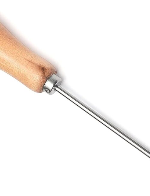 8.5 Inch Ice Crusher, Silver Stainless Steel Ice Pick with Wood Handle for Ice Breaking(1 pcs)