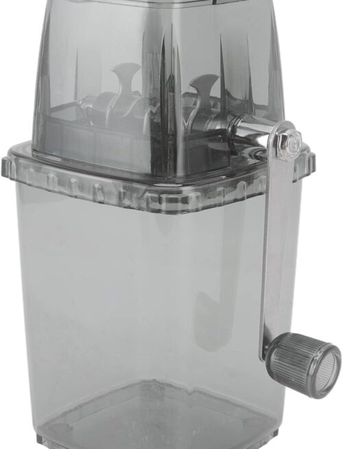 Manual Ice Crusher Stainless Steel Shaved Ice Maker for Drinks Small Size Gray Color Portable and Durable