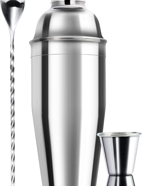 24oz Cocktail Shaker Bar Set-Professional Margarita Mixer Drink Shaker Professional Stainless Steel Bar Tools Built-in Bartender Strainer for Martini Kit