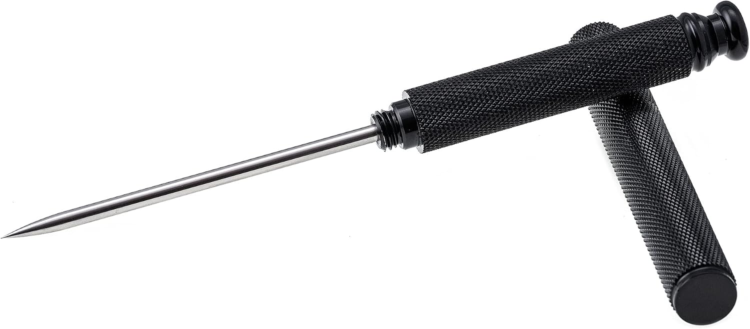 Stainless Steel Ice Pick with Safety Cover, Pick Tool for Breaking Ice, Non-slip Antiskid Handle for Easy to Grip (Black)