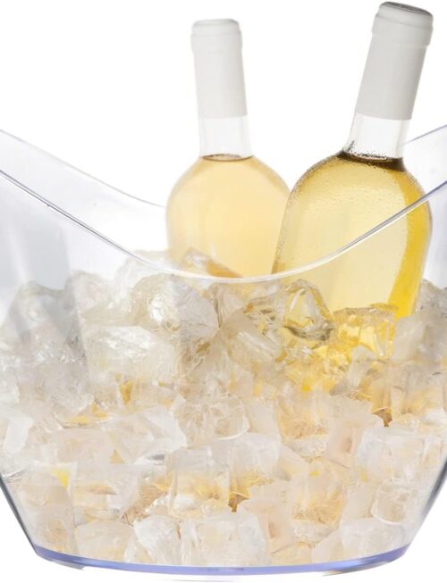 Ice Bucket Wine Bucket，Clear Acrylic 4 Liter Plastic Tub for Drinks and Parties, Food Grade, Perfect for Wine, Champagne or Beer Bottles