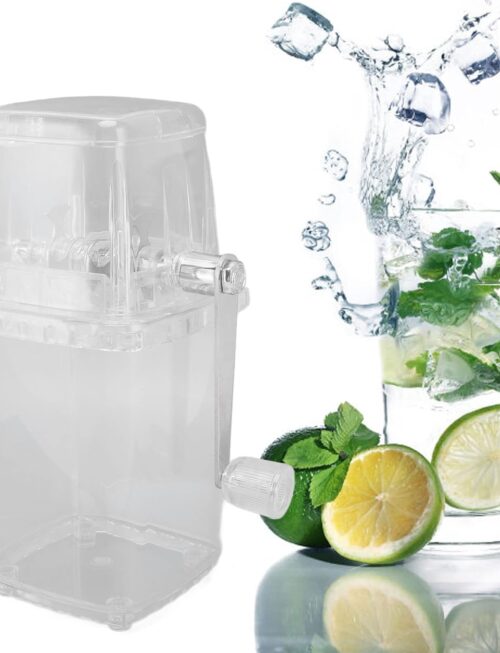 Manual Ice Crusher, Portable Ice Crusher Hand Crank Ices Ice Shaver and Snow Cone Machine Manual Ices Grinder IceChopper for Fast Coarse(Transparent)