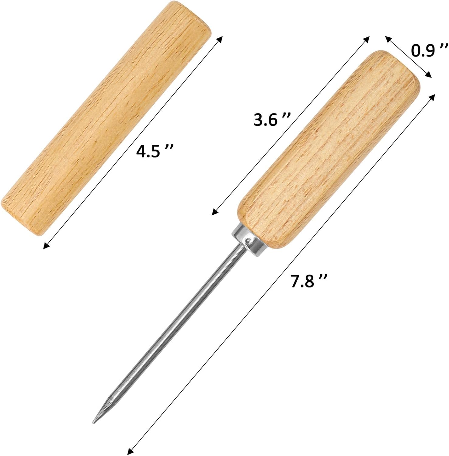 3 Pack Wooden Ice Picks with Cover, Pick Tool for Breaking Ice Ice Dispenser for Bartending, Ice Hockey Shaving, Bar, Banquet, Camping - Image 2