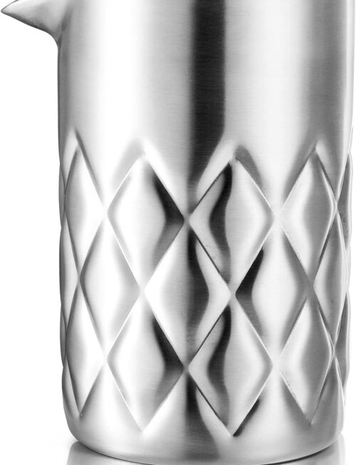 Cocktail Mixing Glass, 18 Oz Stainless Steel Martini Stirring Glass, Double Walled Bar Mixing Pitcher, Cocktail Beaker, Seamless Glass Shaker With Weighted Bottom, Mixing Glass for Bartenders