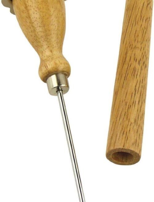 7.25 Stainless Steel Ice Pick Party Camping Tool w Wood Handle & Sheath