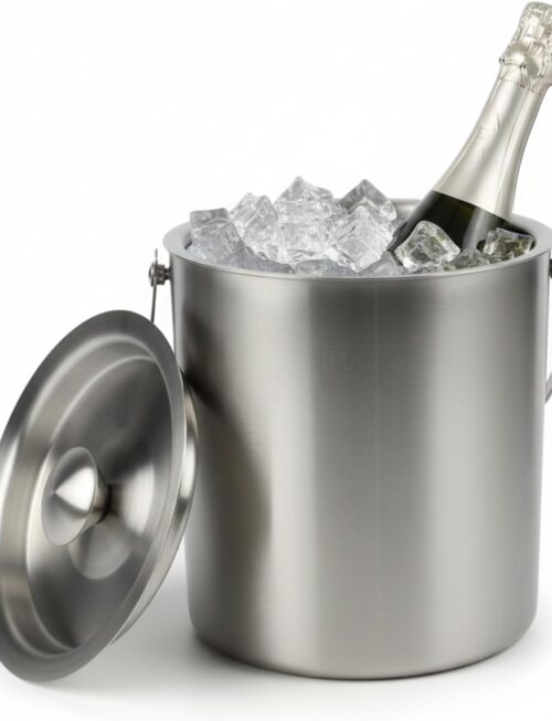 1.5L Stainless Steel Ice Bucket with Lid – Double Wall Ice Container for Wine, Champagne, Cocktail Bar & Parties