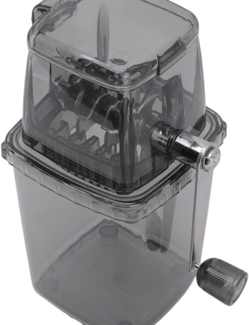 Hand Crank Ice Crusher, Manual Hand Crank Operated Breaker, Portable Chopper Transparent Stainless Steel Breaker Making Drinks Machine for Fast Coarse Shaved Fine Chips Ho (Gray)