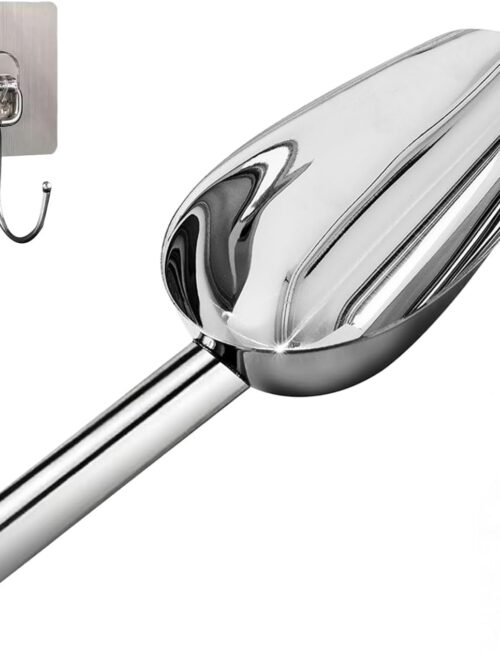 3oz Stainless Steel Ice Scoop for Freezer，Kitchen Ice Scooper for Ice Maker, Metal Scoop for Kitchen Gadgets Cookie Flour Pet Dog Food Scoop