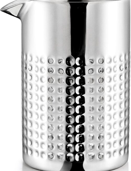 18 oz Stainless Steel Cocktail Mixing Glass, Double Walled Bartender Mixer Cup Unbreakable Bar Mixing Tin for Stable Stirring
