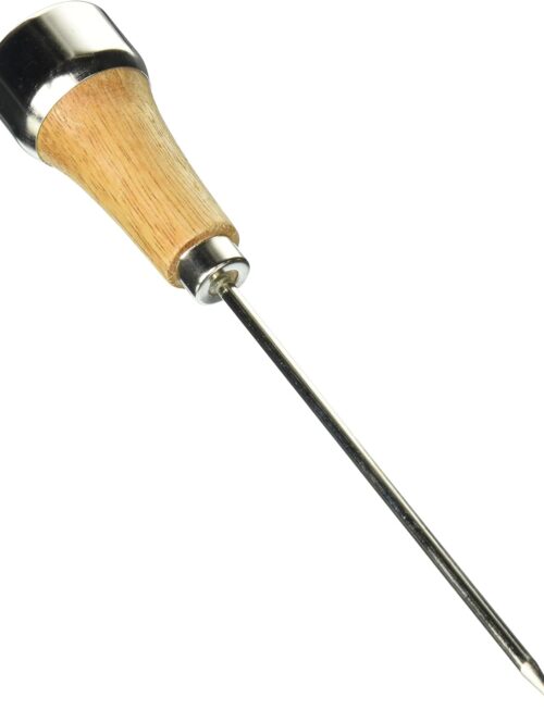 Ice Pick with Tempered Steel Wooden Handle Steel, Tan, Medium