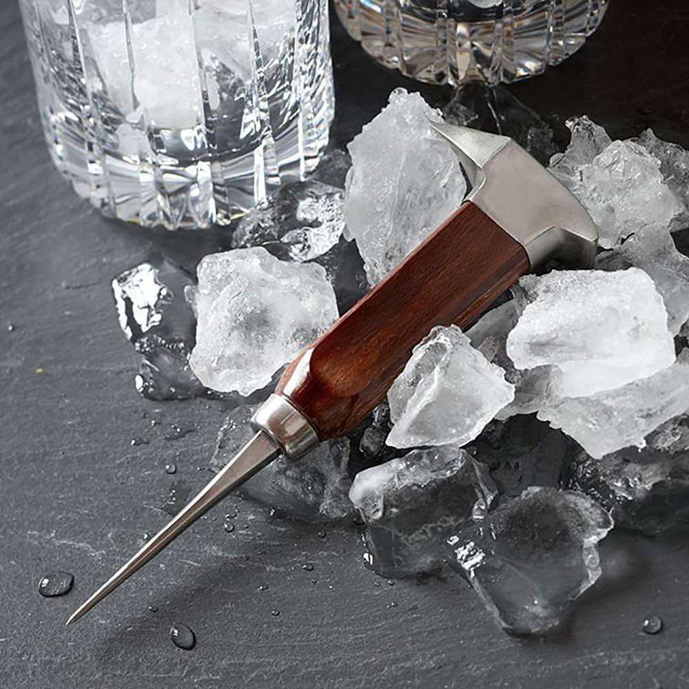 Ice Pick Stainless Steel, Ice Picks for Breaking Ice, Ice Pick with Wood Handle, Ice Picks for Kitchen, Bars, Bartender, Best Ice Carving Tools (short) - Image 2
