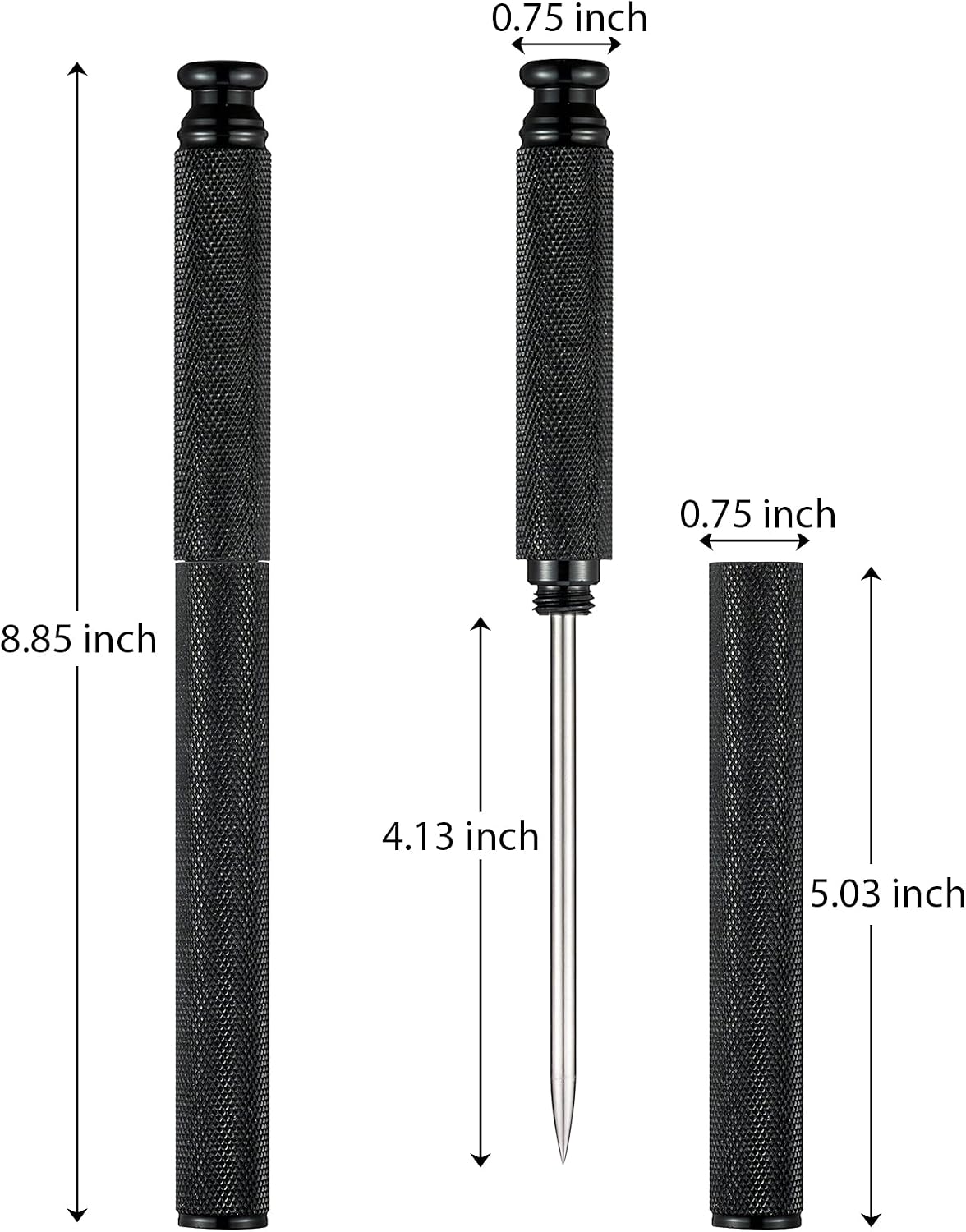 Stainless Steel Ice Pick with Safety Cover, Pick Tool for Breaking Ice, Non-slip Antiskid Handle for Easy to Grip (Black) - Image 2