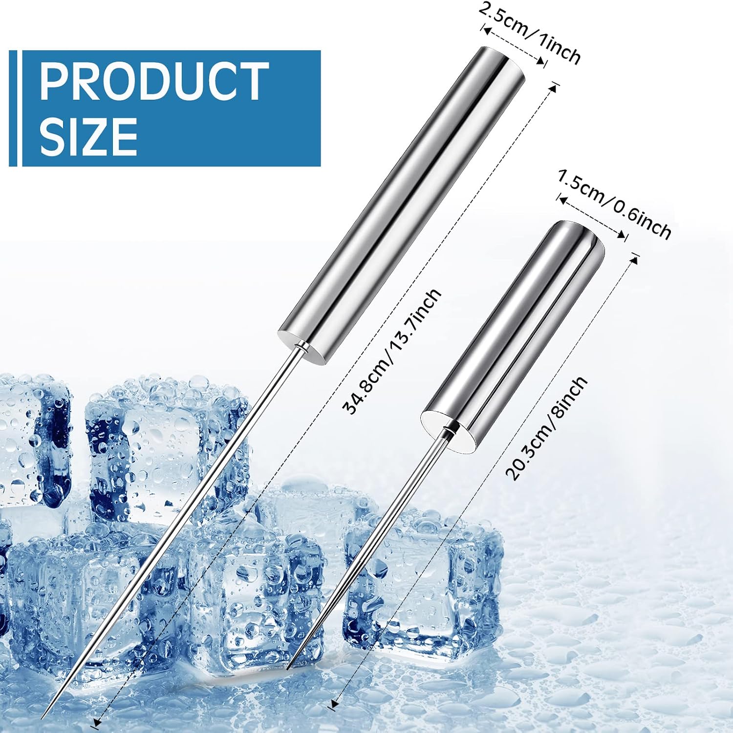 Stainless Steel Ice Pick Crusher Chisel Removal Pick Crushed Ice Tool for Kitchen Bars Bartender Picnics Camping and Restaurant(14 Inch) - Image 2